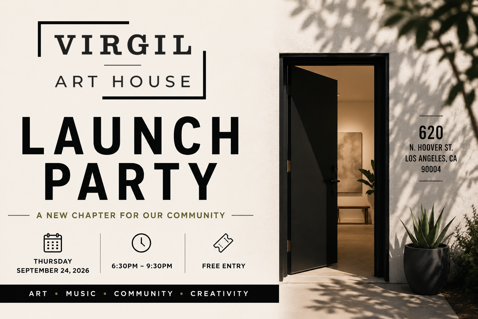 Join Us for the Grand Opening of Virgil Art House